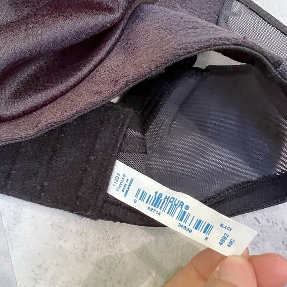 PLAYTEX 18‎ HR Black 4692 Wire Free Lift Full Cover Soft Cup Bra  40 C Gel Strap - Picture 4 of 4